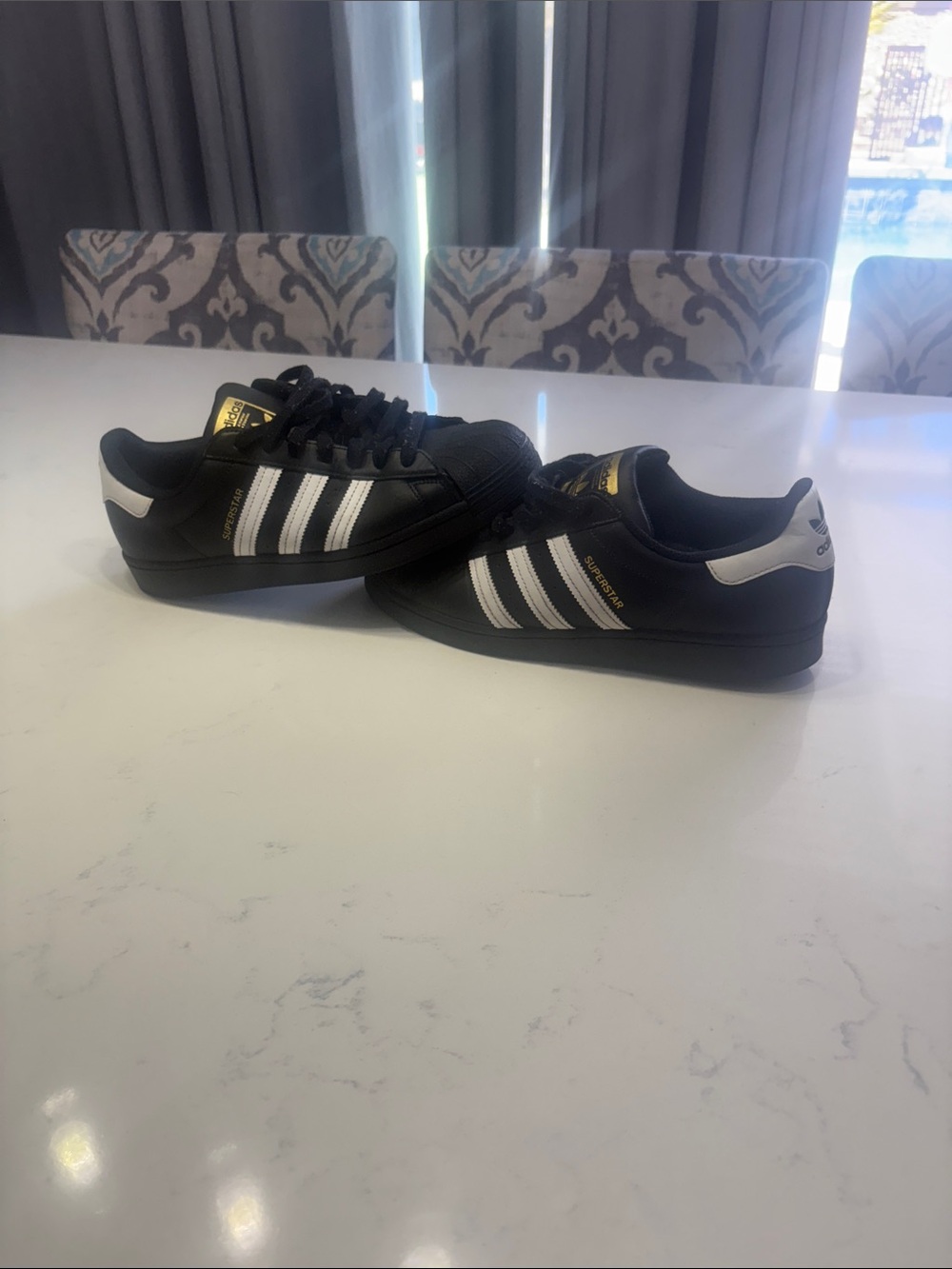 adidas Men’s Superstar Sneakers with White Stripes